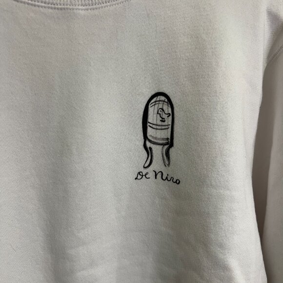 AIME LEON DORE White Robert De Niro Art Sweater Sweatshirt sz LARGE L - Picture 3 of 7